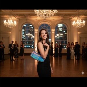 Vintage Lauren Ralph Lauren Pink Plaid Tan Leather handle and accents